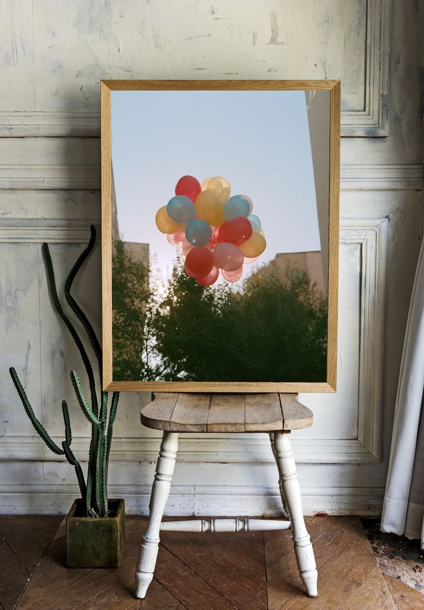 Floating Balloons Street Photography Poster. — room view 1