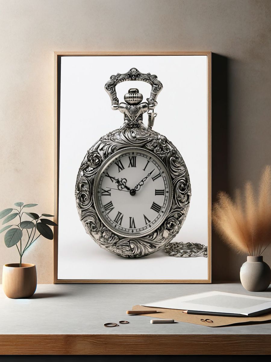 Ornate Pocket Watch Photography Poster. — room view 2