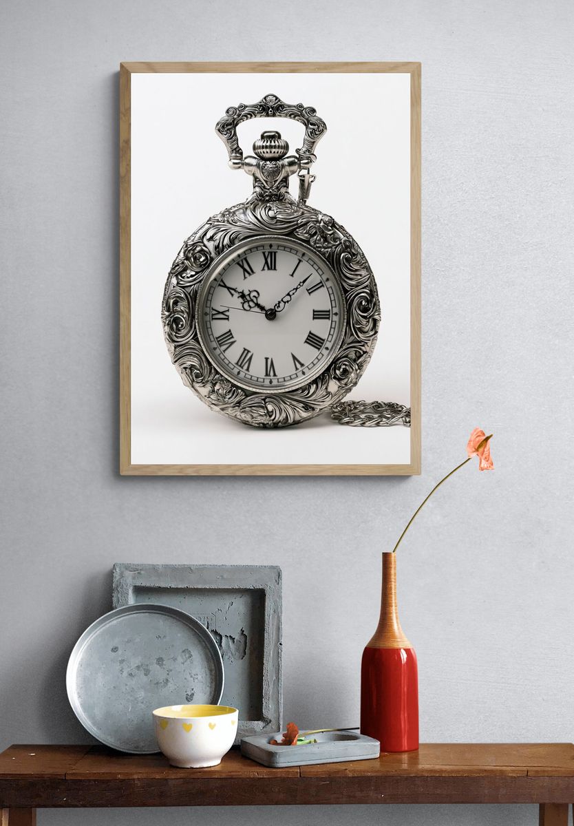 Ornate Pocket Watch Photography Poster. — room view 3