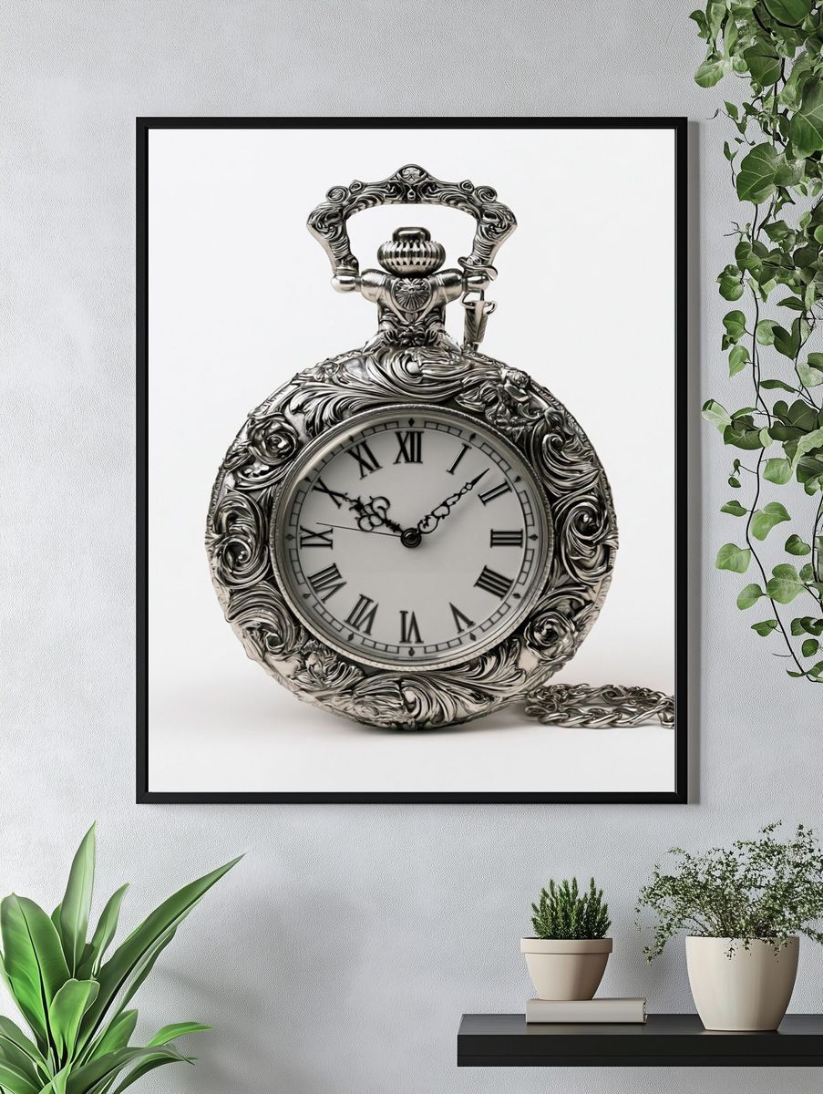 Ornate Pocket Watch Photography Poster. — room view 4