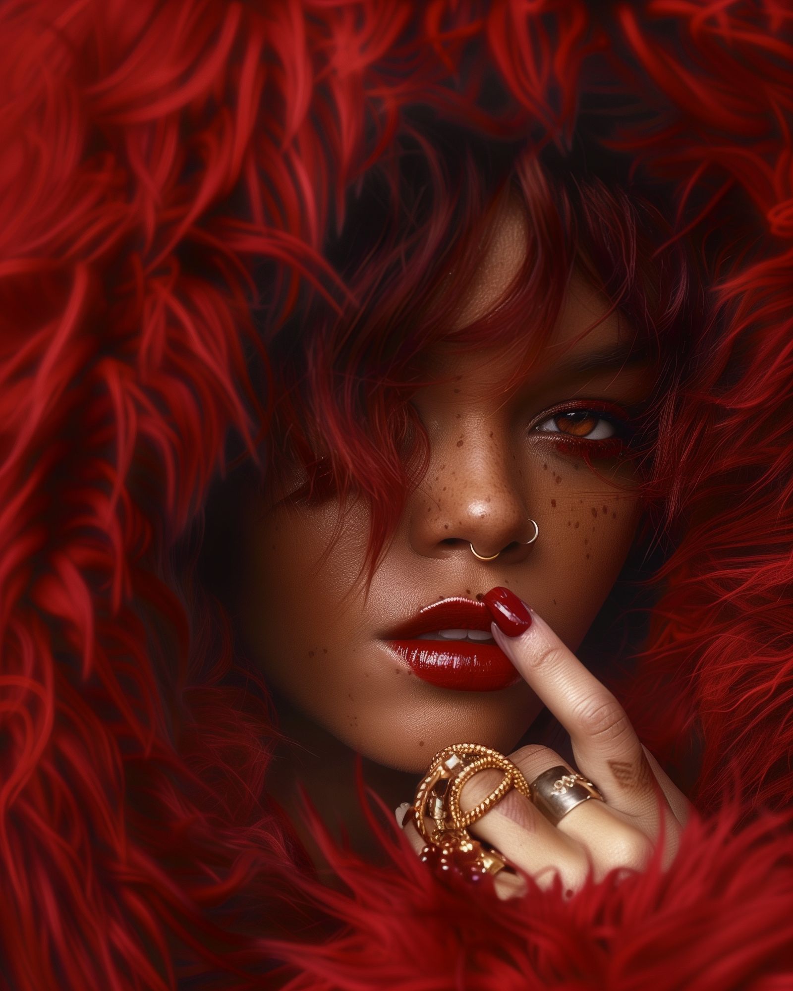 Red Velvet Portrait Print. poster — photography art