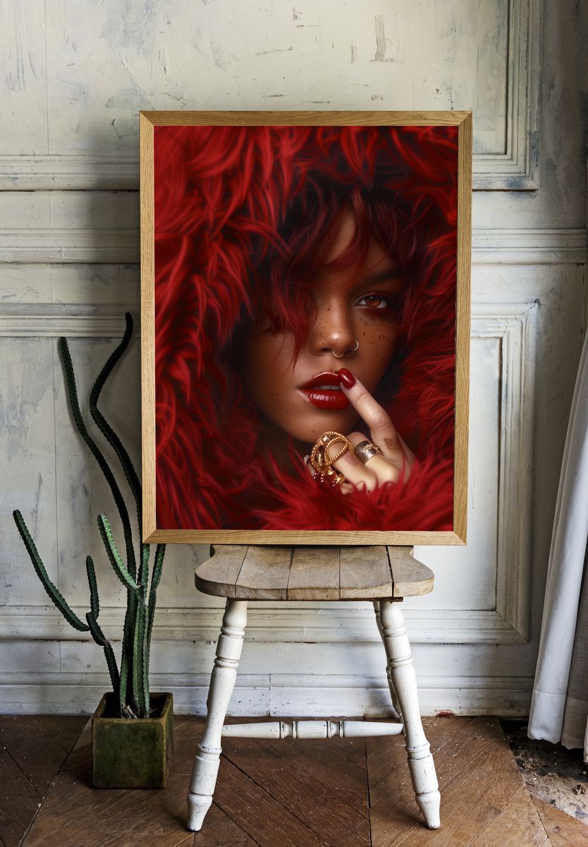 Red Velvet Portrait Print. room preview