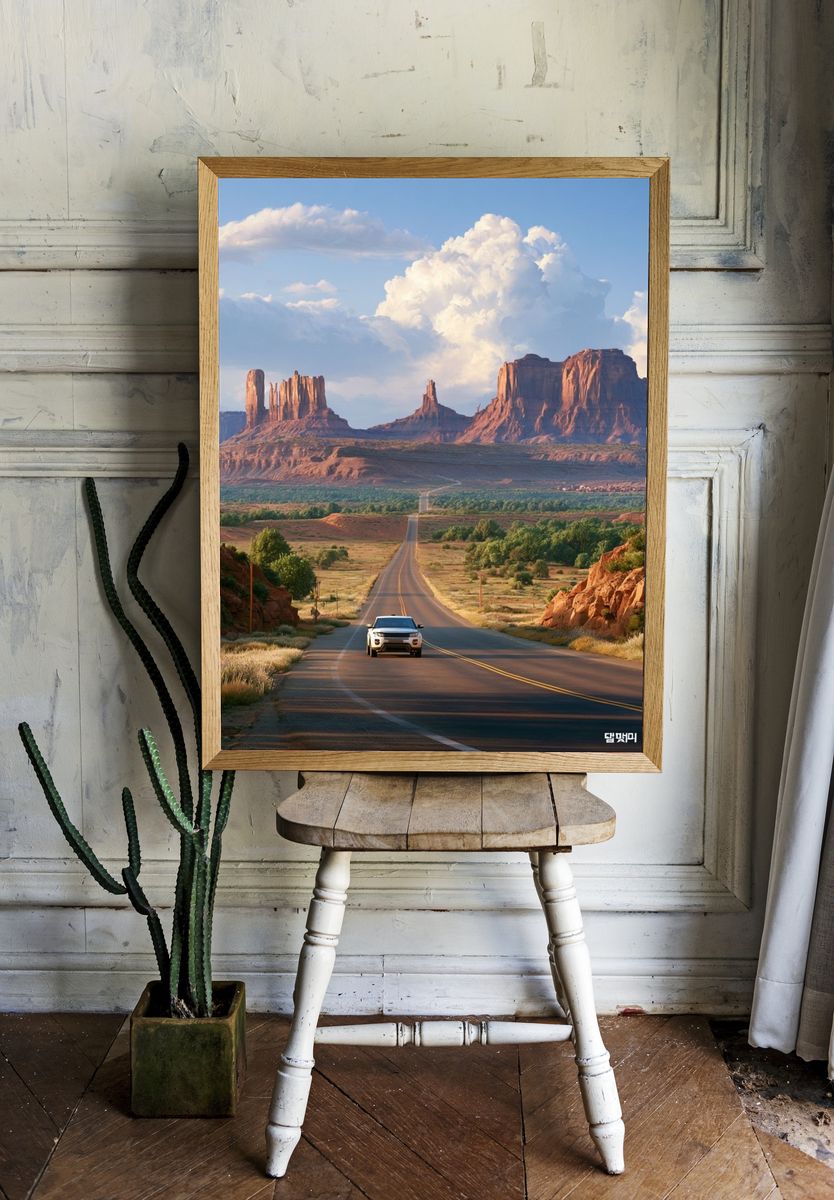 Desert Highway Landscape Poster. — room view 1