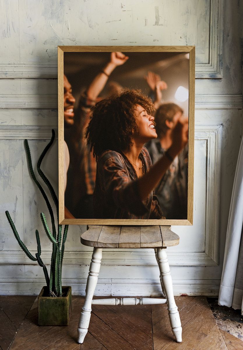 Concert Crowd Joy Photography Poster. — room view 1