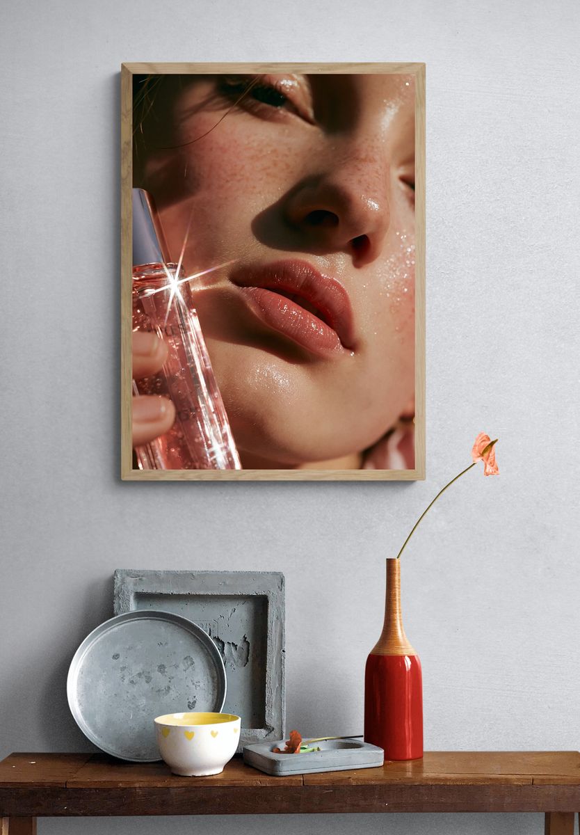 Glossy Beauty Close-Up Poster. — room view 3