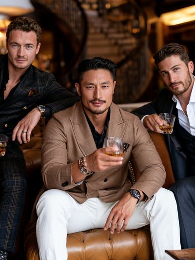 Luxury Men’s Lounge Portrait Print. poster