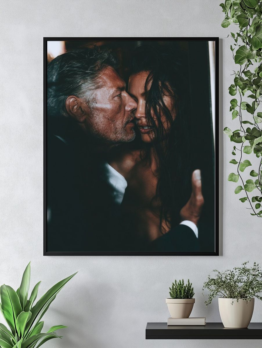 Intimate Couple Portrait Print. — room view 4