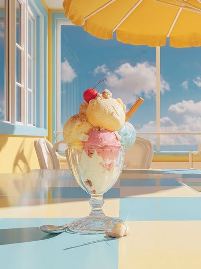 Pastel Ice Cream Sundae Photography Poster.
