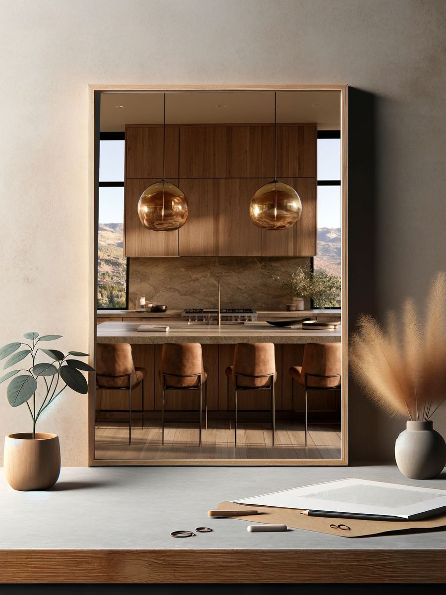 Modern Wood Kitchen Interior Print. — room view 2