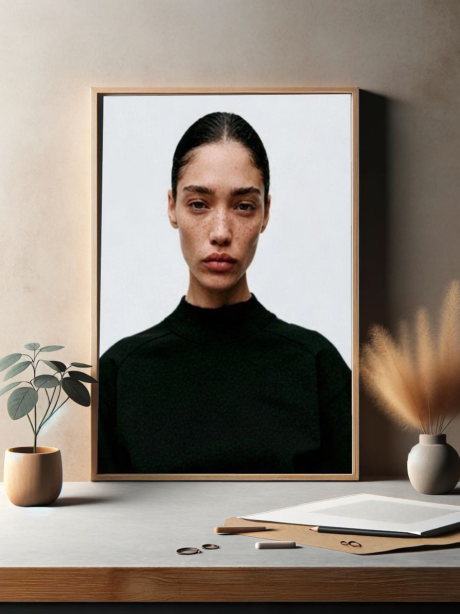 Freckled Portrait Photography Poster. — room view 2