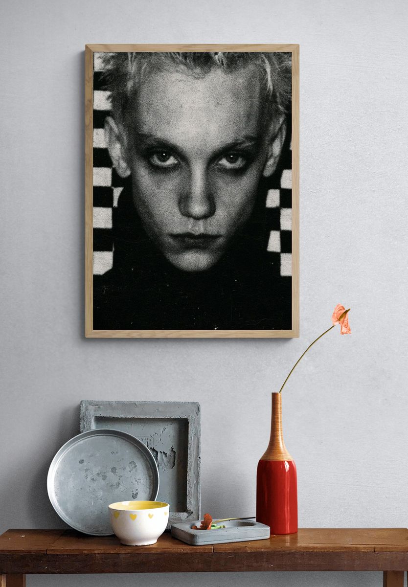 Gothic Portrait Black-White Poster. — room view 3
