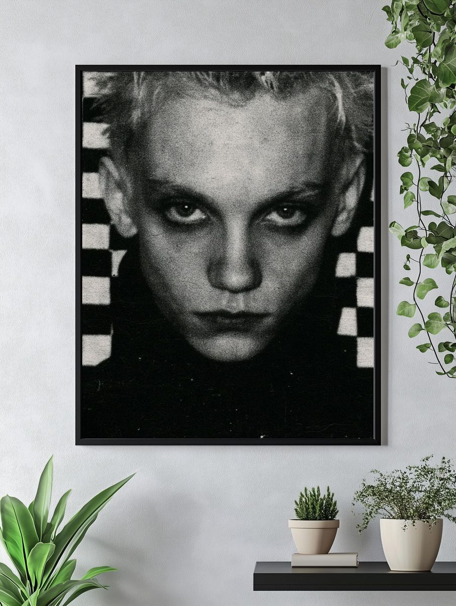 Gothic Portrait Black-White Poster. — room view 4