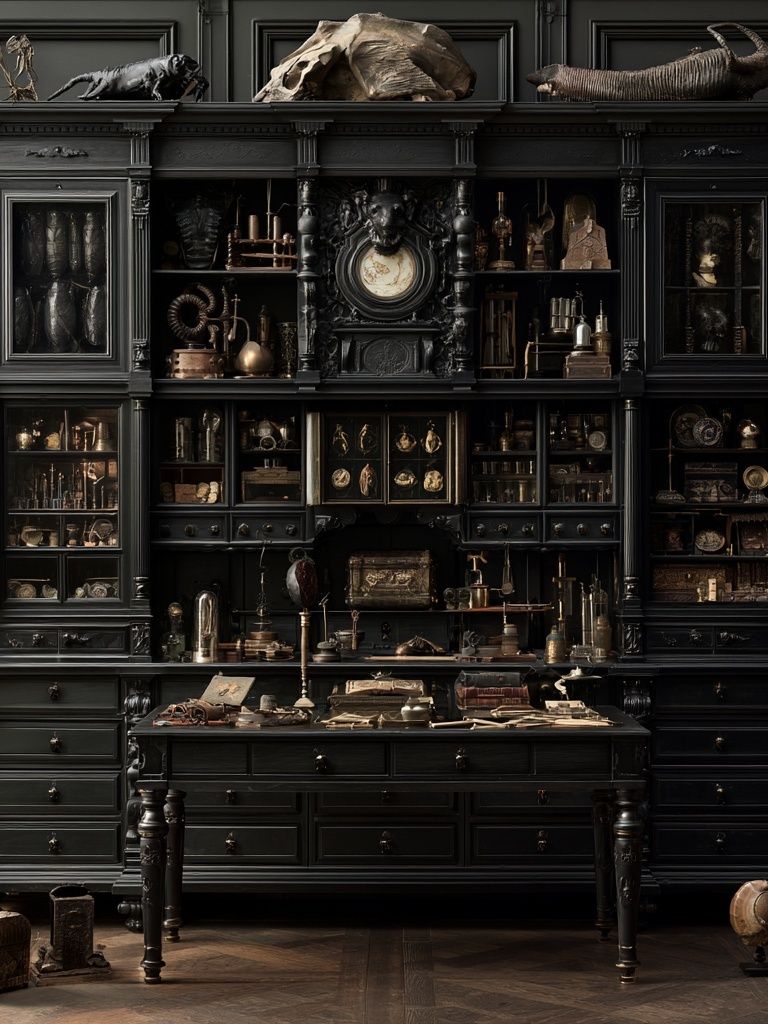 Dark Curiosity Cabinet Photography Poster. poster detail