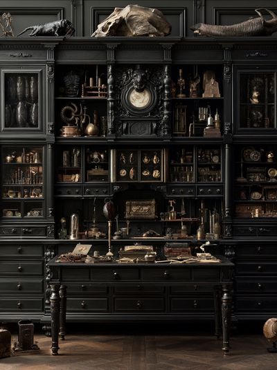 Dark Curiosity Cabinet Photography Poster.
