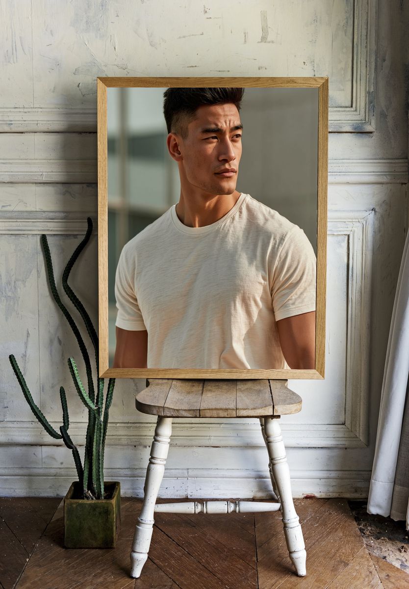 Contemplative Portrait Photography Poster. room preview