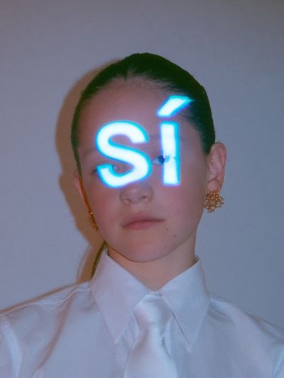 Neon Si Portrait Poster. poster
