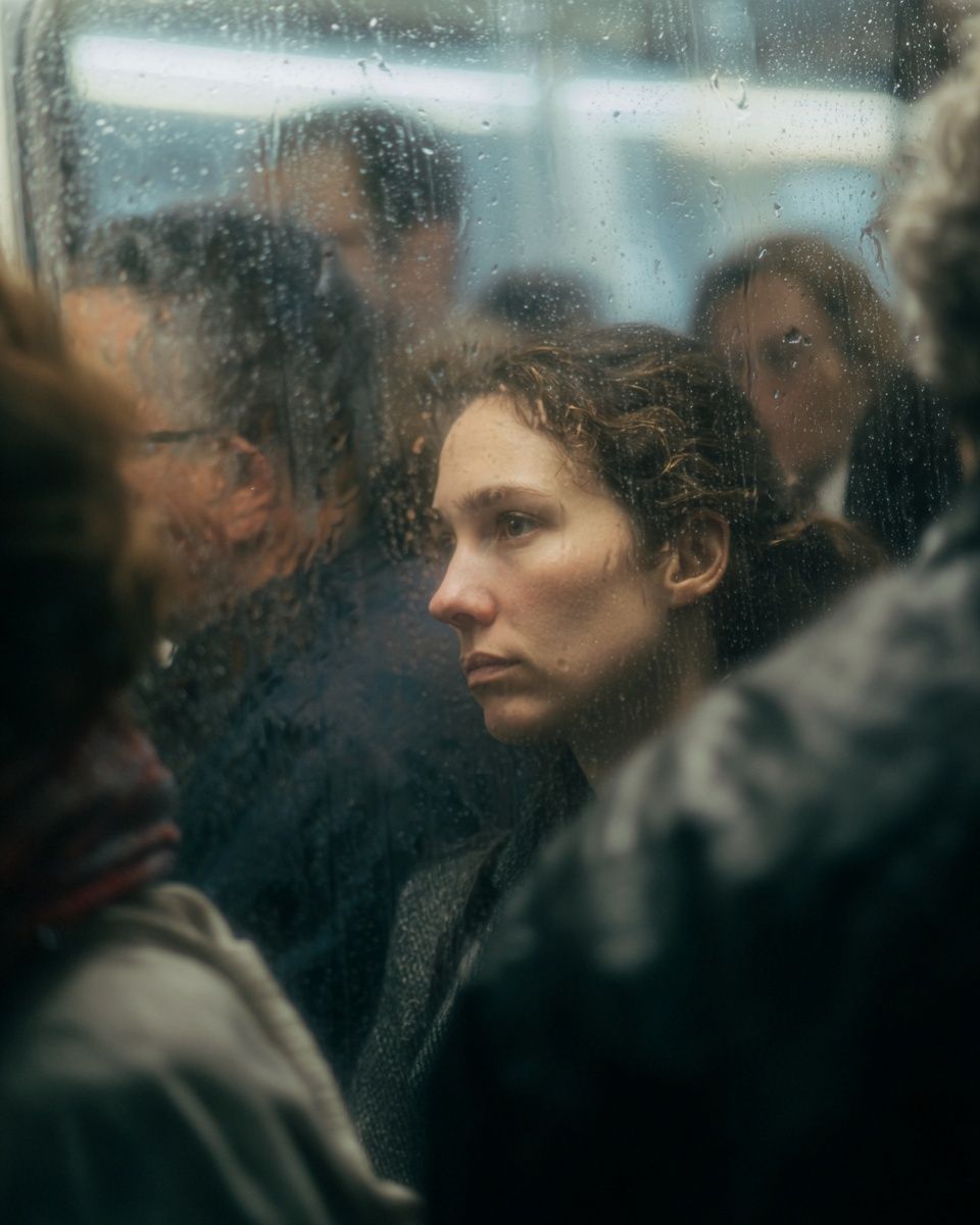 Rainy Subway Portrait Photography Poster. poster — photography art