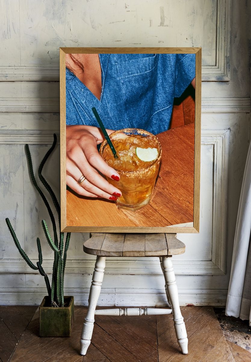 Cocktail Hand Portrait Photography Poster. — room view 1