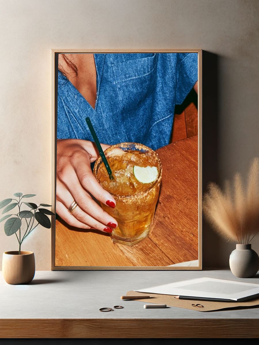 Cocktail Hand Portrait Photography Poster. — room view 2
