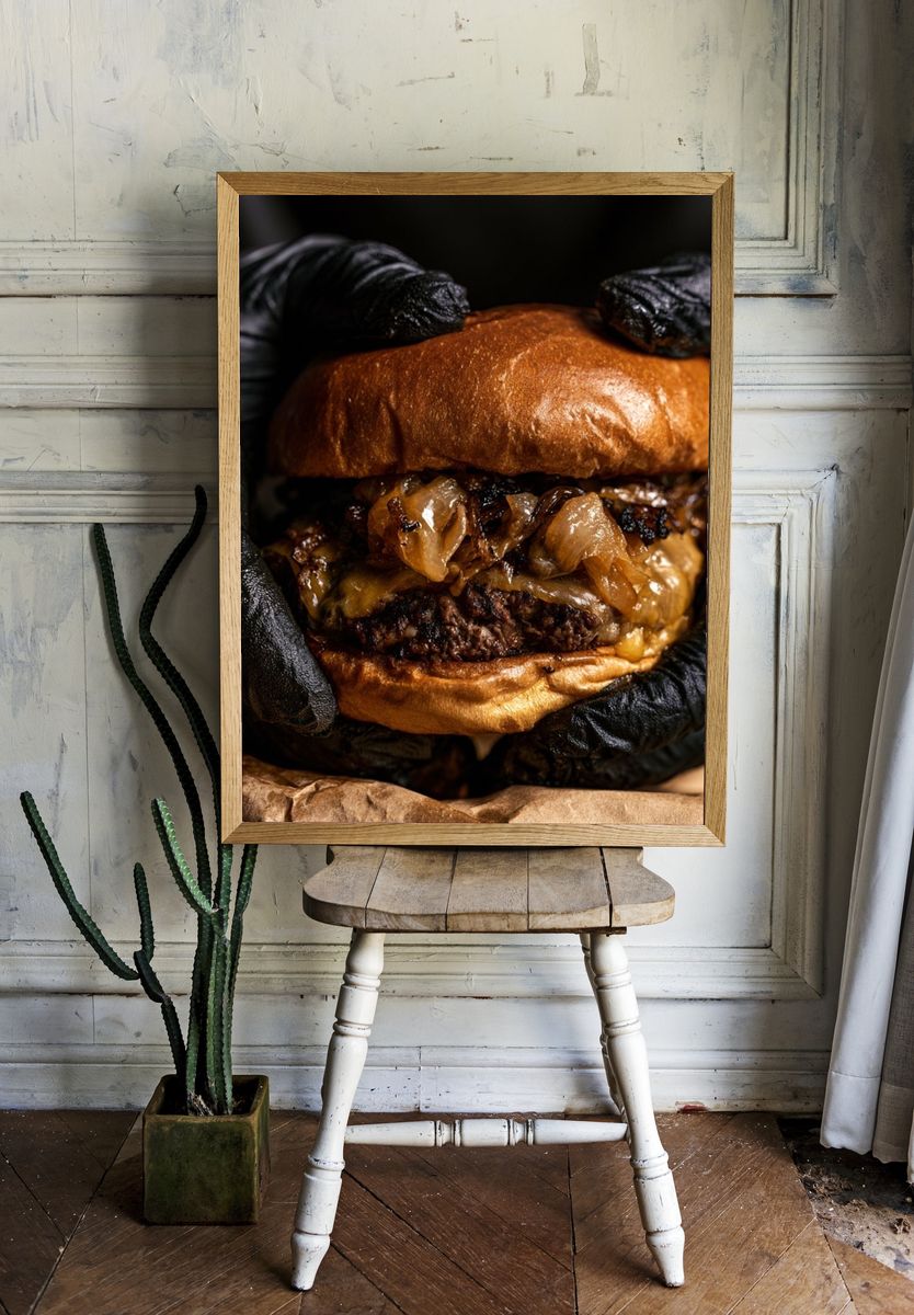Gourmet Burger Photography Poster. room preview