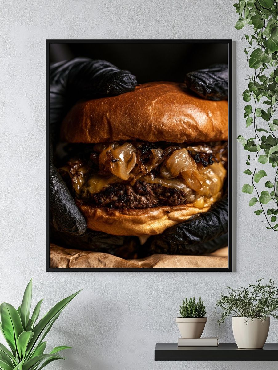 Gourmet Burger Photography Poster. — room view 4