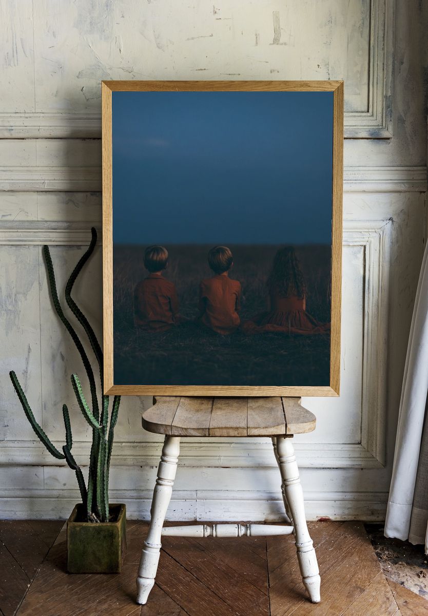 Children at Dusk Photography Poster. room preview