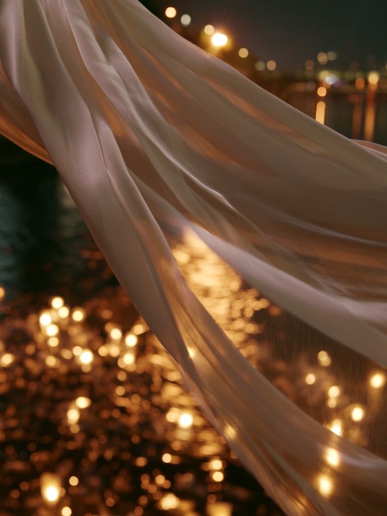 Golden Silk Lights Photography Poster. poster detail