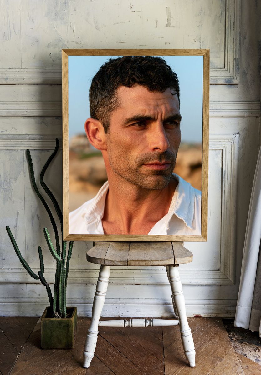 Moody Coastal Portrait Poster. room preview