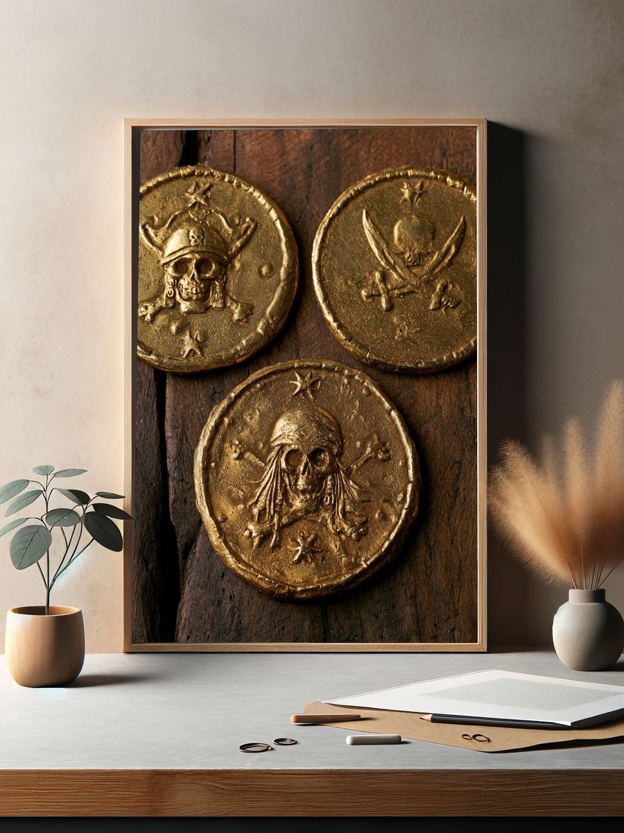 Pirate Gold Coins Photography Print. — room view 2