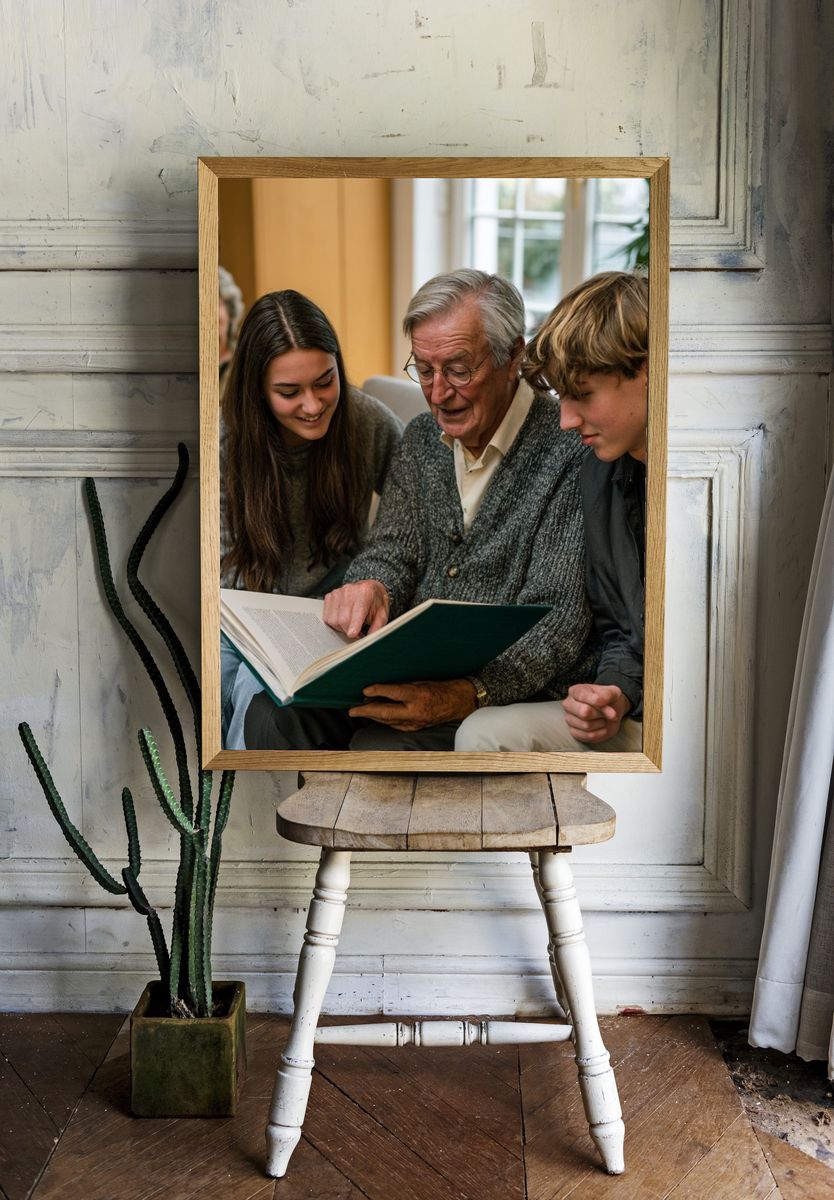 Generations Reading Together Photography Poster. — room view 1