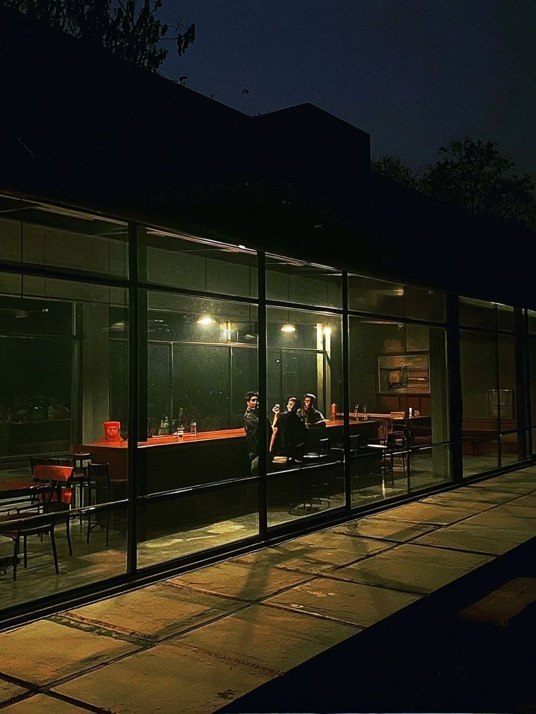 Midnight Glass House Photography Poster. poster detail