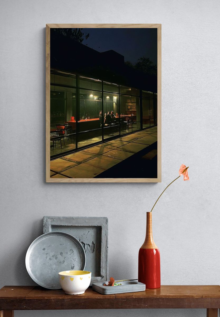 Midnight Glass House Photography Poster. — room view 3