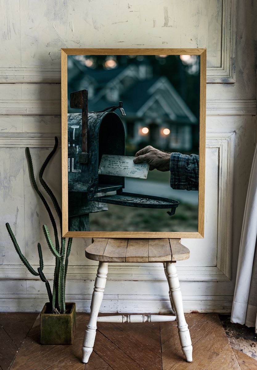 Rustic Mailbox Delivery Photography Poster. — room view 1