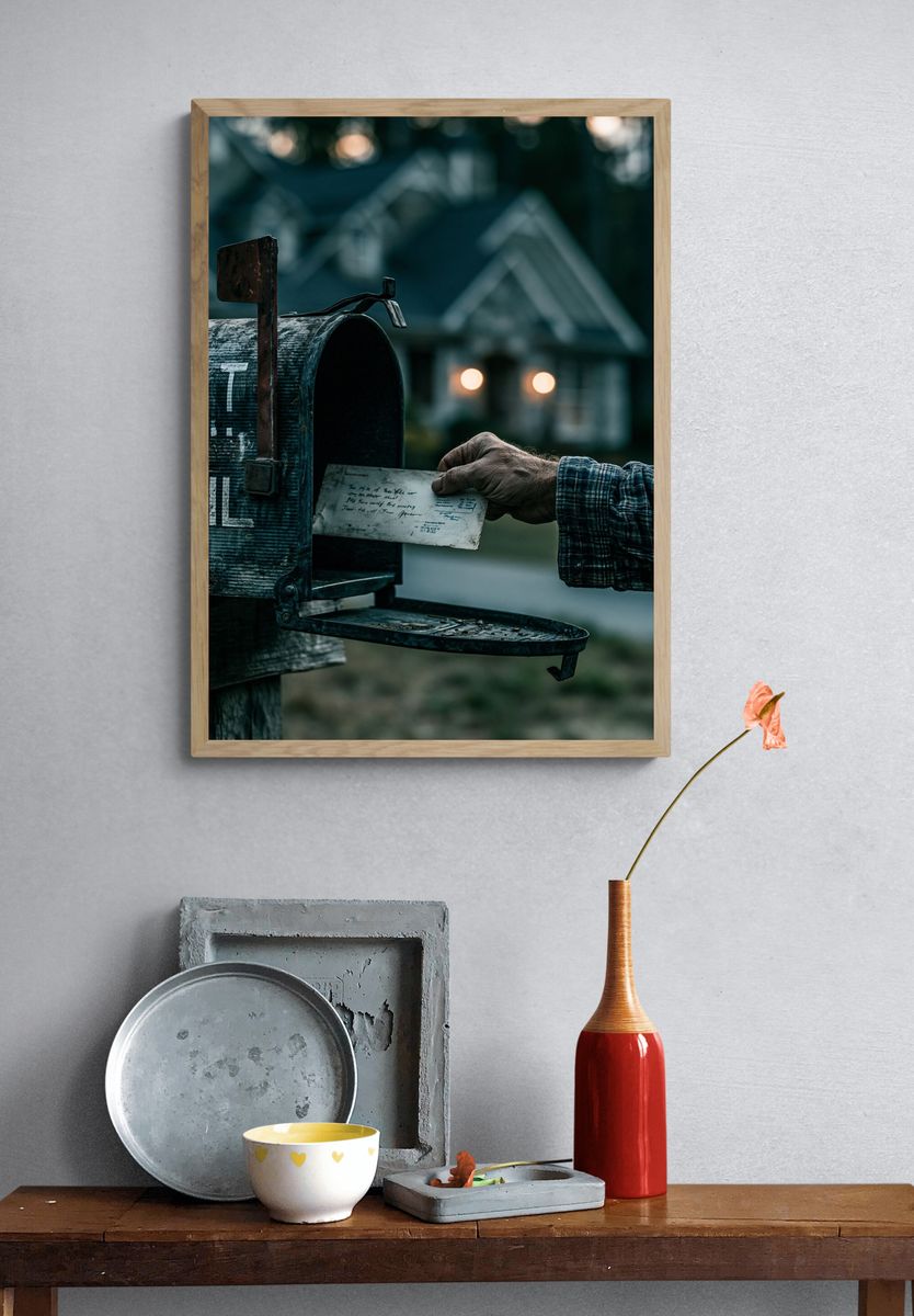 Rustic Mailbox Delivery Photography Poster. — room view 3