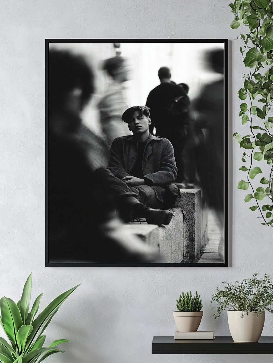 Urban Solitude Black-White Poster. — room view 4