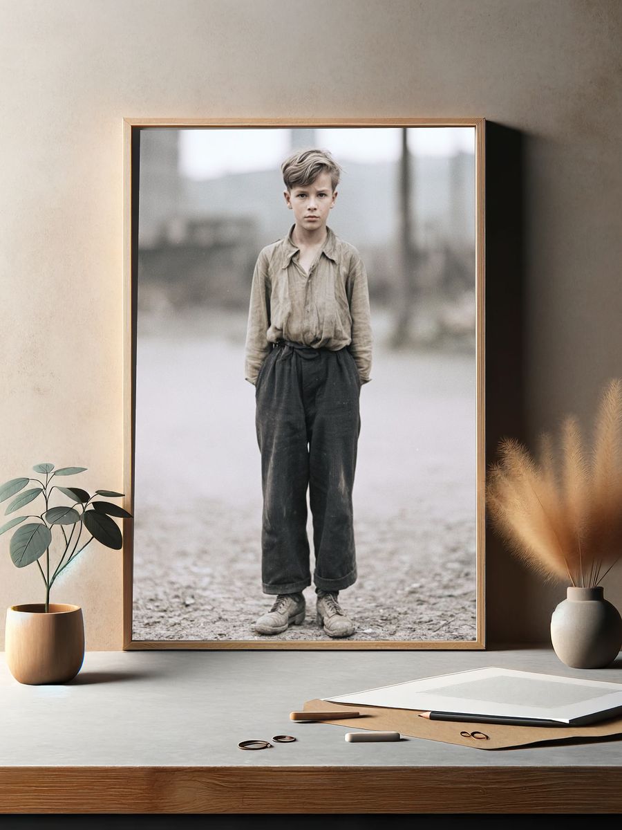 Vintage Boy Portrait Poster. — room view 2