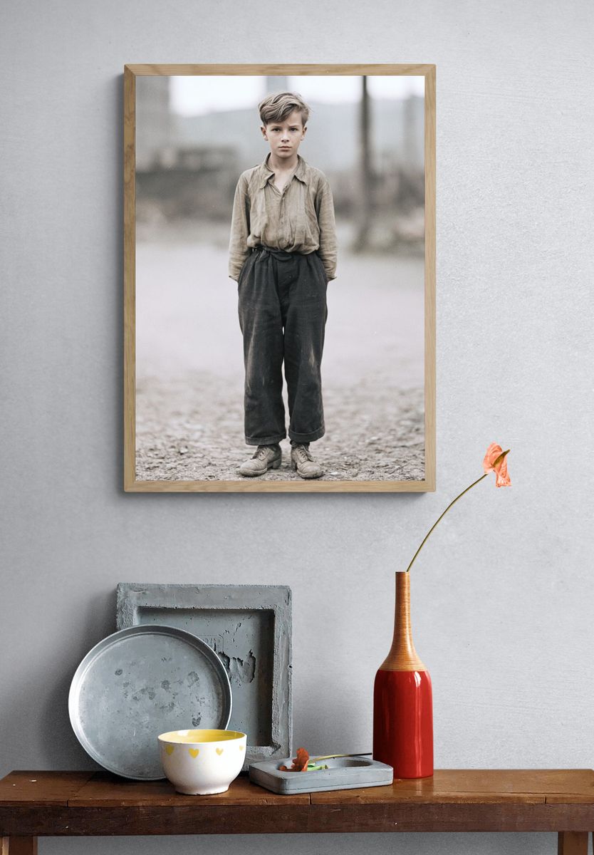 Vintage Boy Portrait Poster. — room view 3