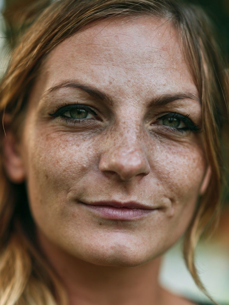 Freckled Woman Portrait Photography Poster. poster detail