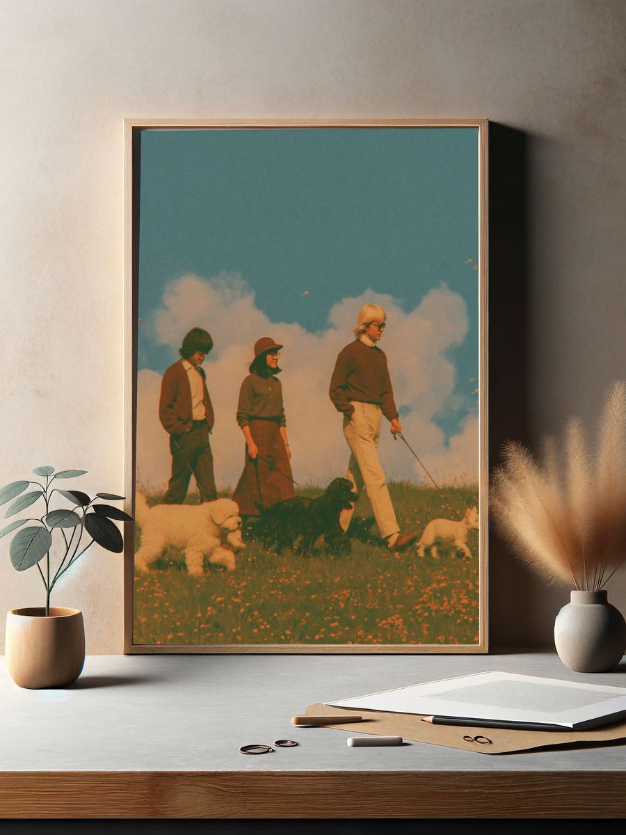 Retro Dog Walk Photography Poster. — room view 2