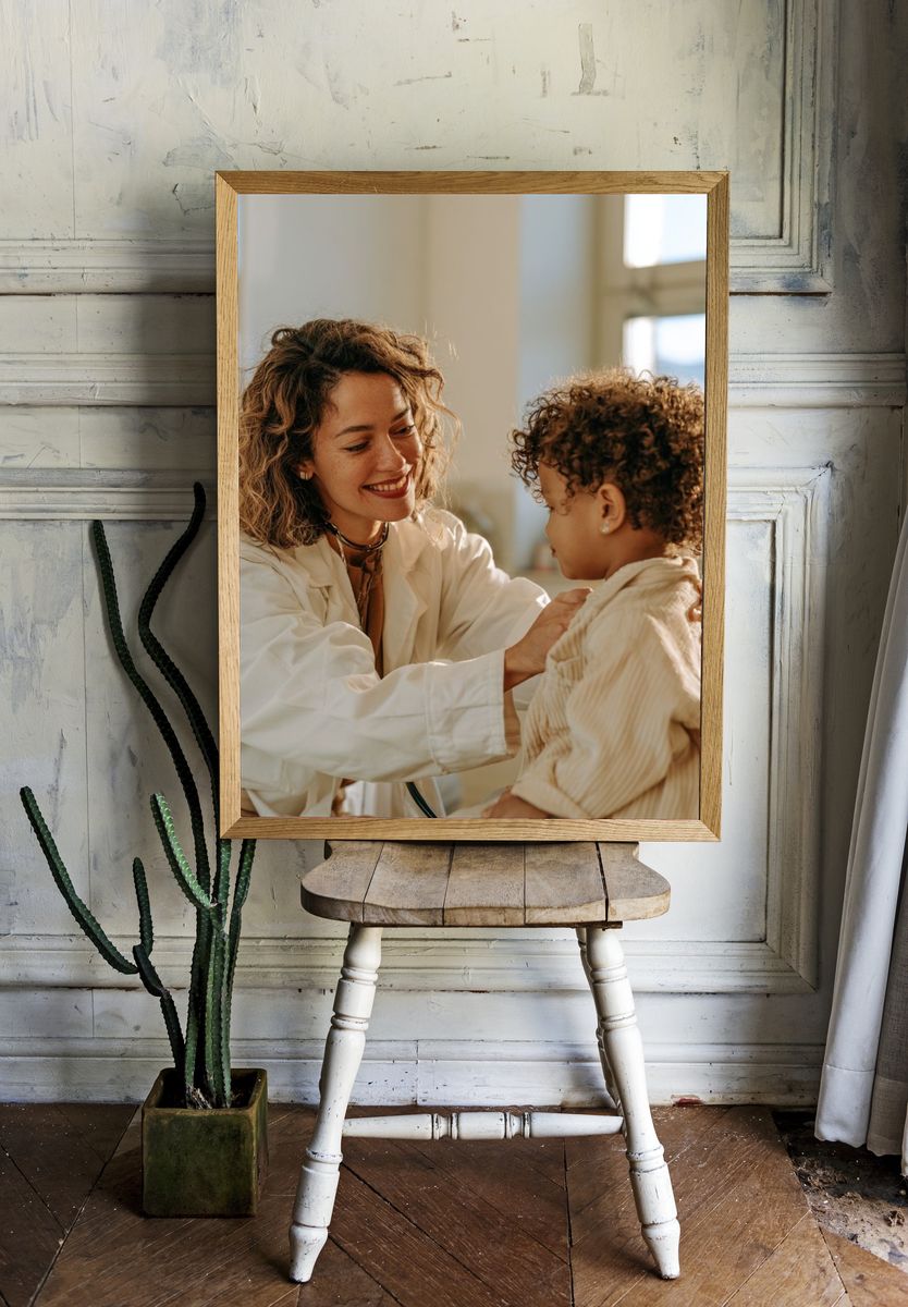 Warm Mother and Child Portrait Poster. — room view 1