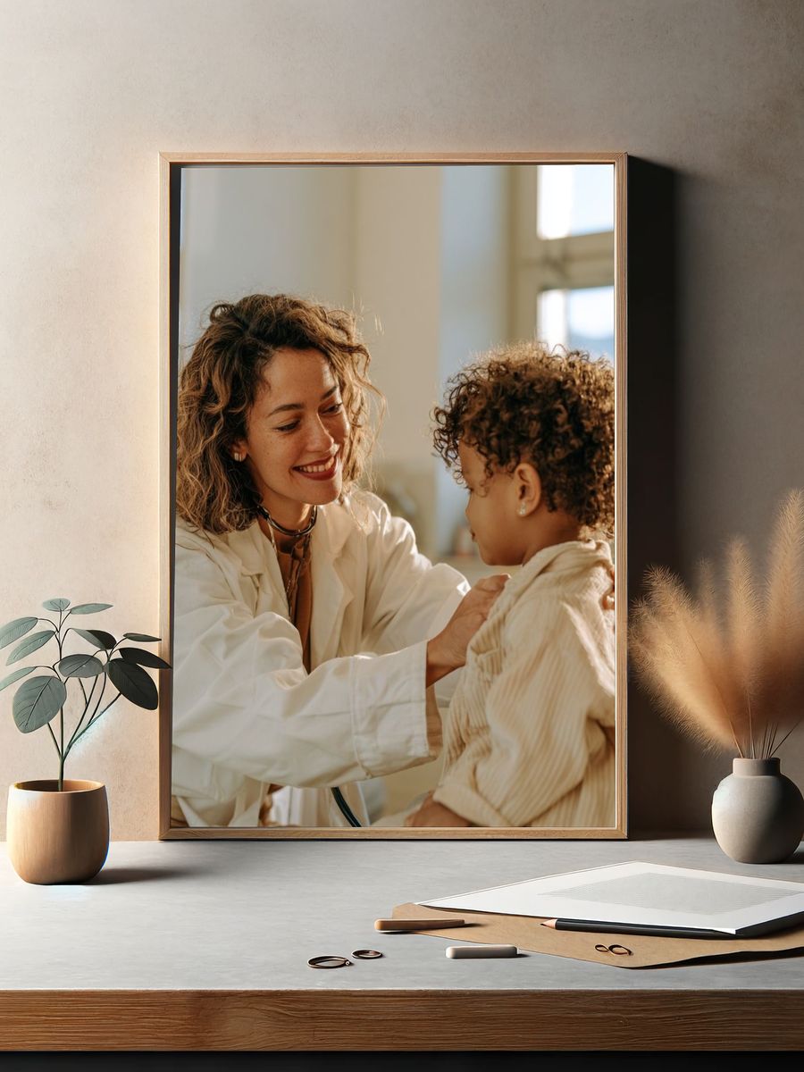 Warm Mother and Child Portrait Poster. — room view 2