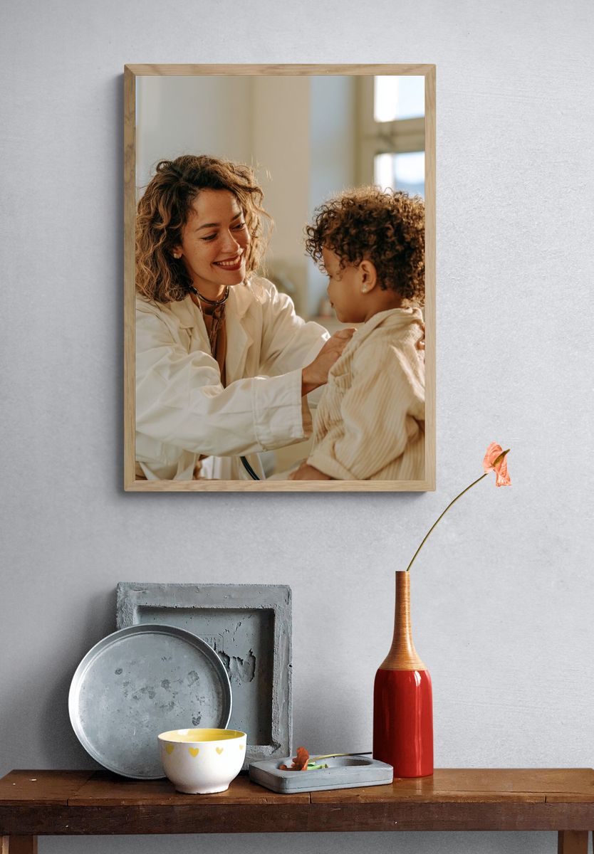 Warm Mother and Child Portrait Poster. — room view 3