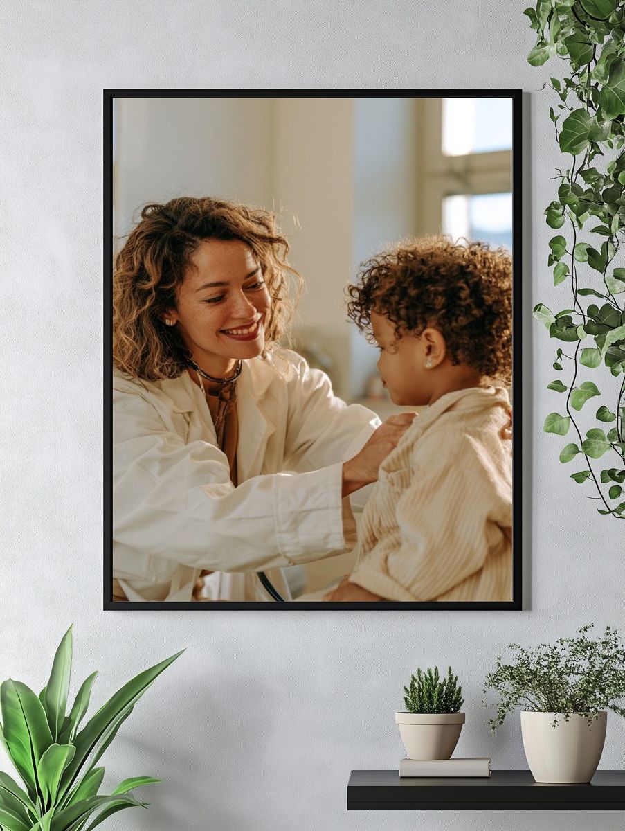 Warm Mother and Child Portrait Poster. — room view 4