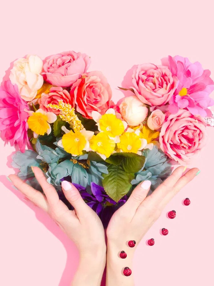 Rainbow flower heart. poster — photography art