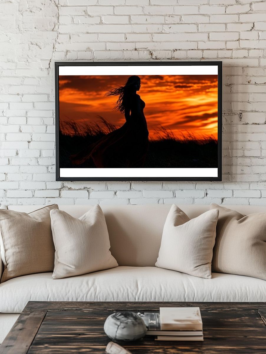 Silhouette at Sunset Photography Poster. — room view 1