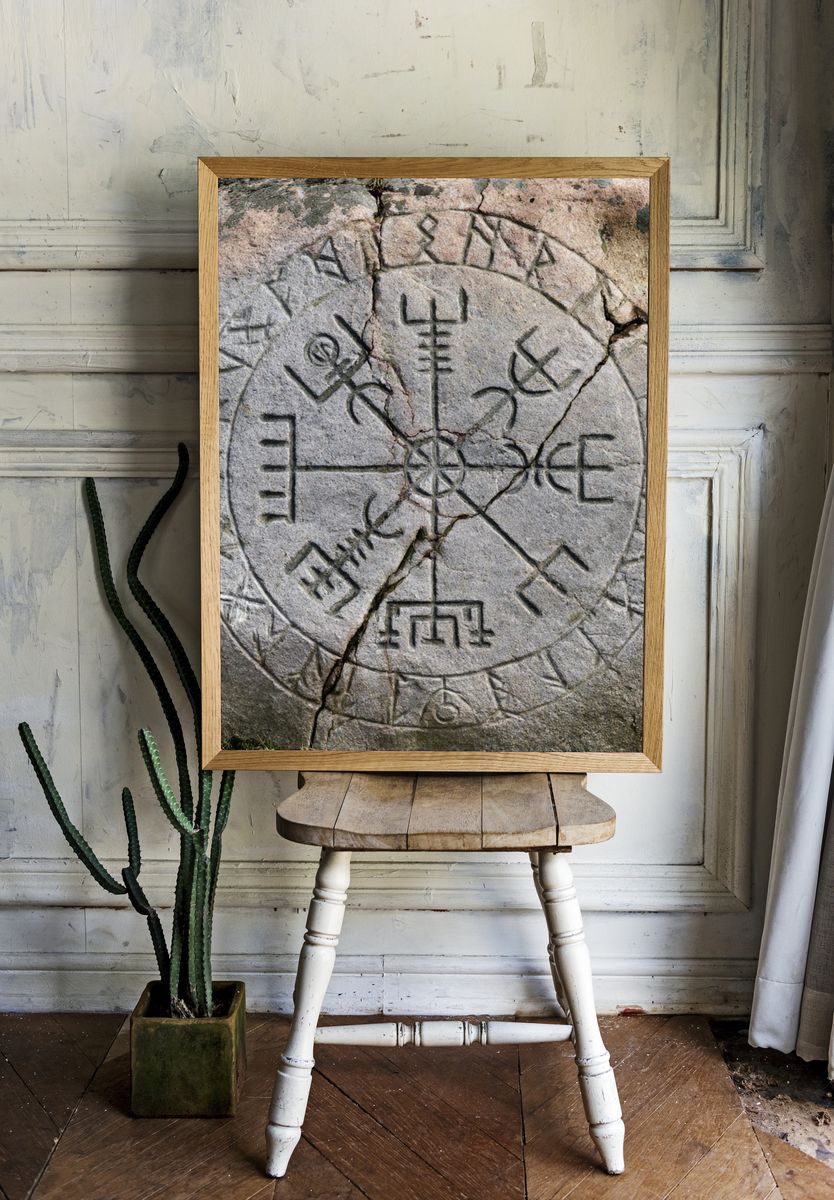 Ancient Rune Circle Photography Poster. — room view 1