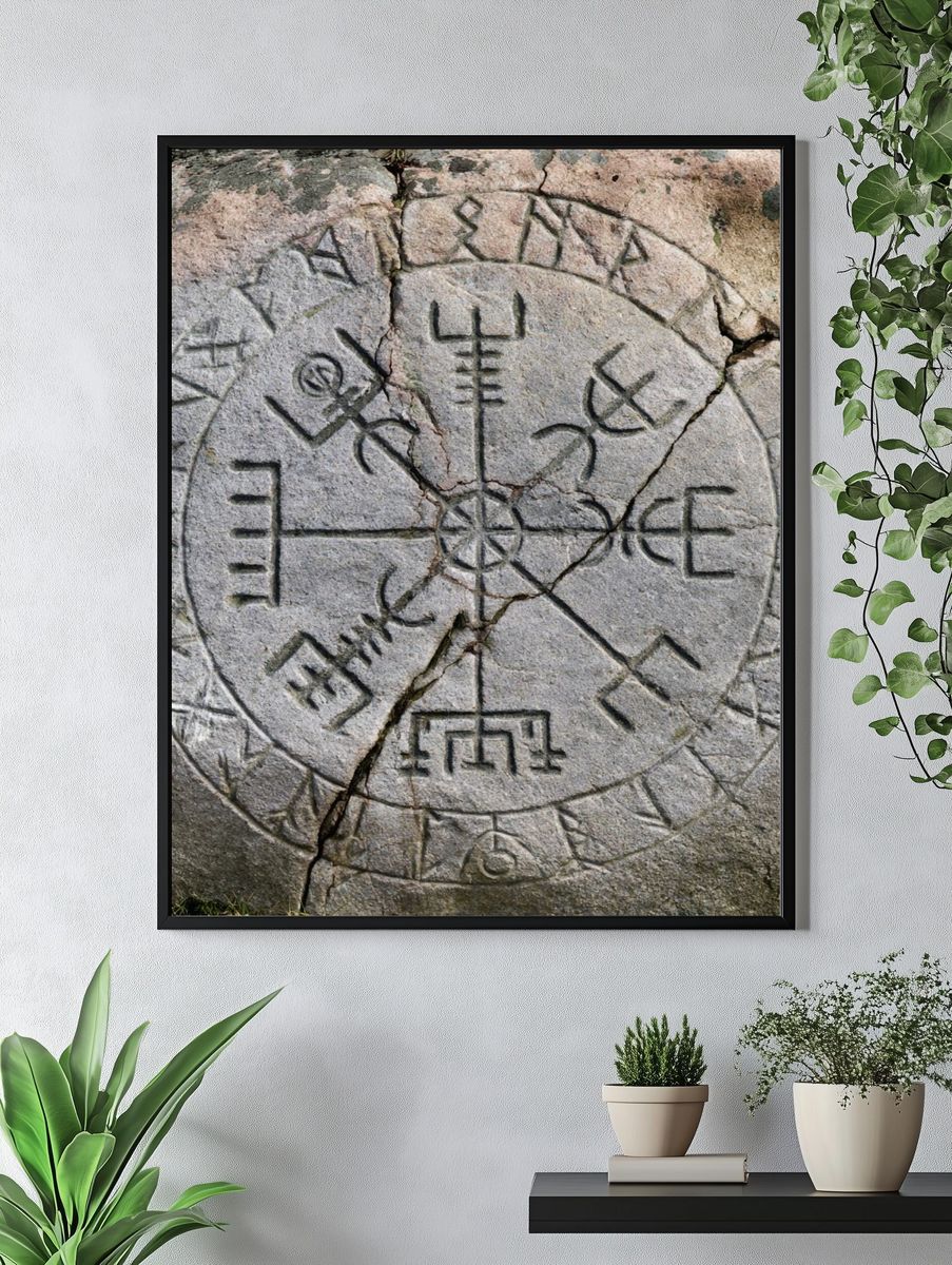 Ancient Rune Circle Photography Poster. — room view 4