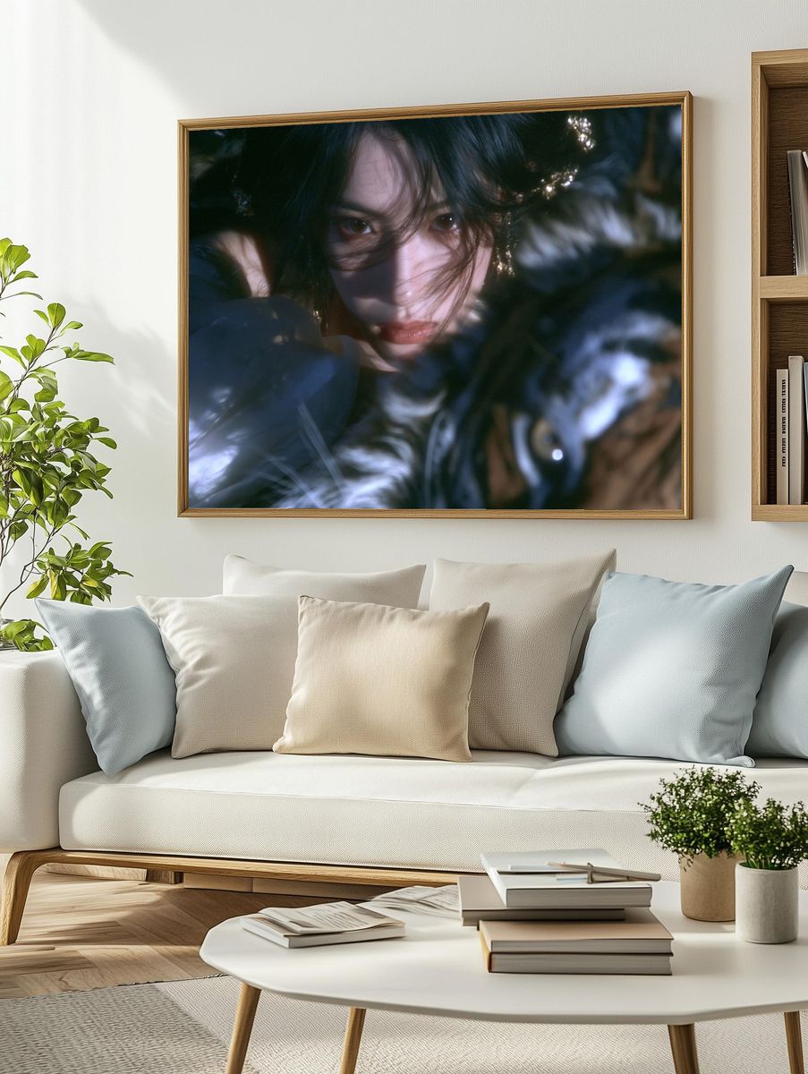 Moody Portrait in Shadow Poster. — room view 2