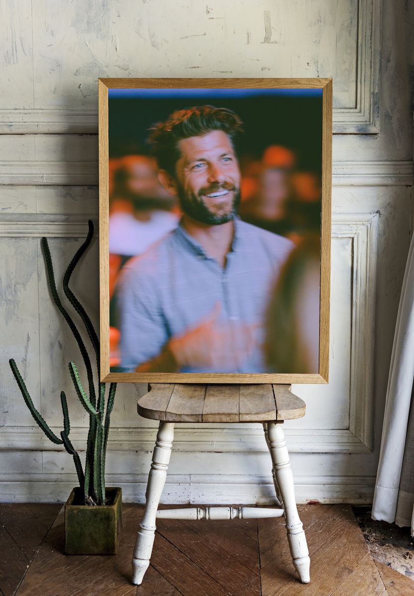 Smiling Man Portrait Photography Poster. — room view 1