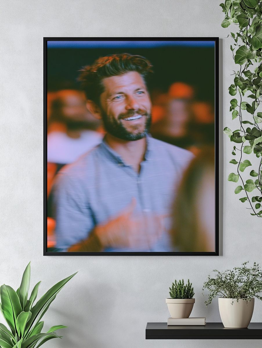 Smiling Man Portrait Photography Poster. — room view 4